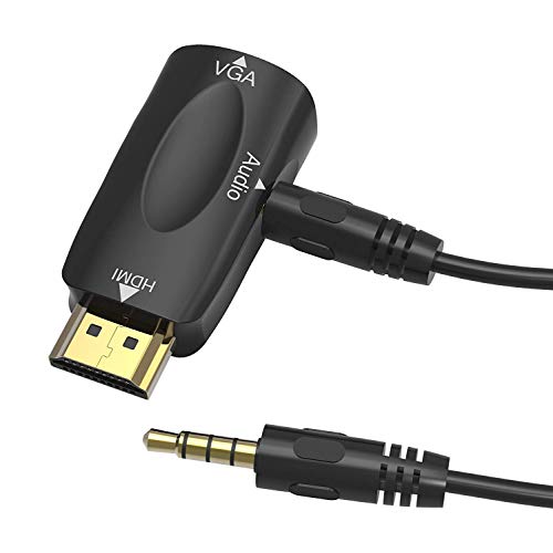 MICROWARE 1080p HDMI to VGA Adapter Converter with Audio Cable Male To Female For PC/TV/Xbox 360 PS3 - Image 1