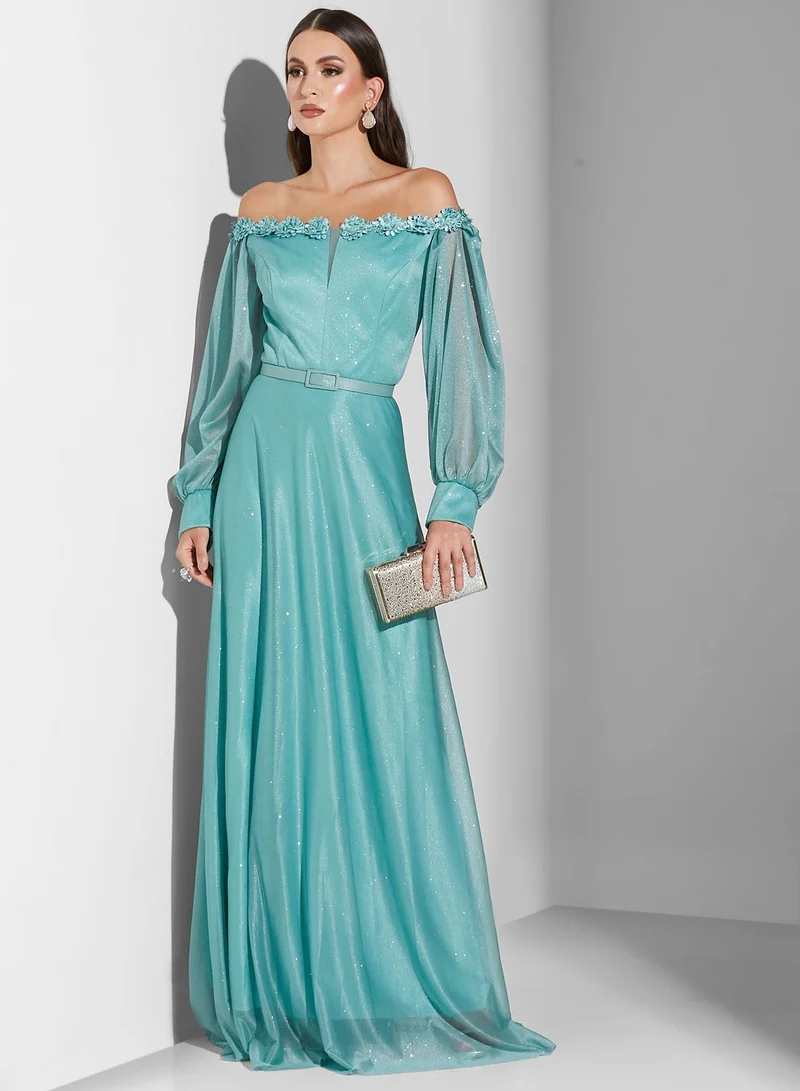 Ella Limited Edition Shimmer Off Shoulder Dress
