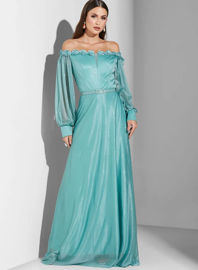 Ella Limited Edition Shimmer Off Shoulder Dress