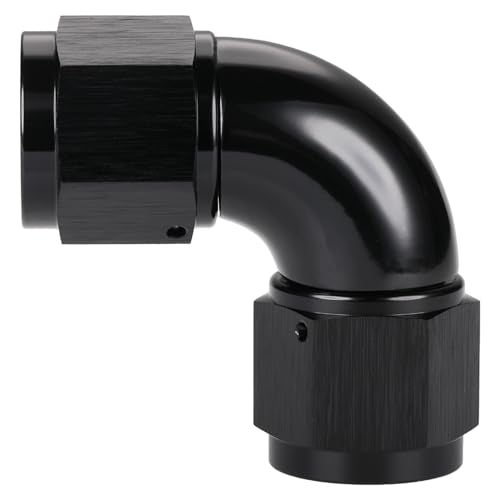 Podavelle 10AN Female to 10AN Female Flare 90 Degree Swivel Full flow Coupler Fitting Union Adapter Aluminum Black - Image 1