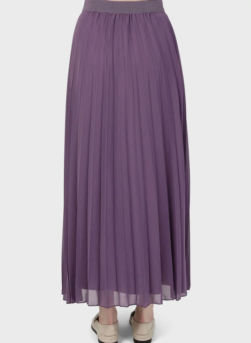 Refka by modanisa Plisse High Waist Skirt