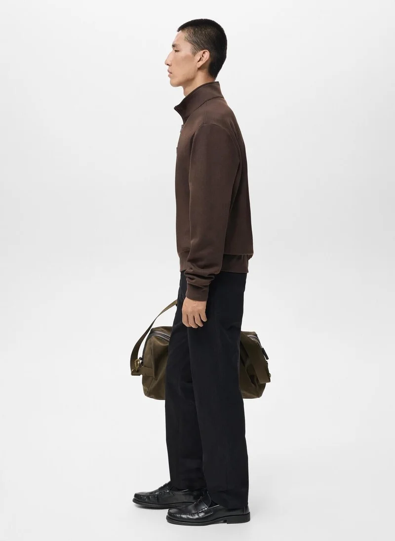 Mango Man Regular-fit cotton sweatshirt with zip