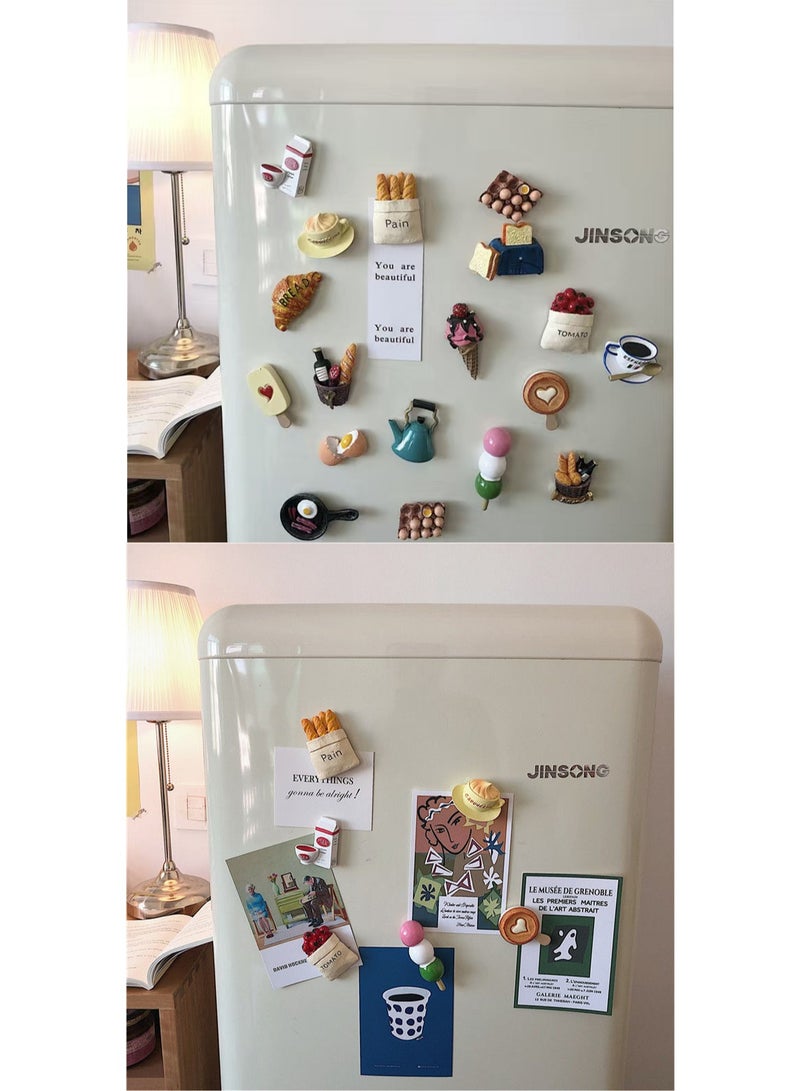 Croissant Refrigerator Magnet, 3d Simulation Food Bread Message Sticker Three-Dimensional Creative Magnetic Sticker Home Decoration Accessories - Image 3