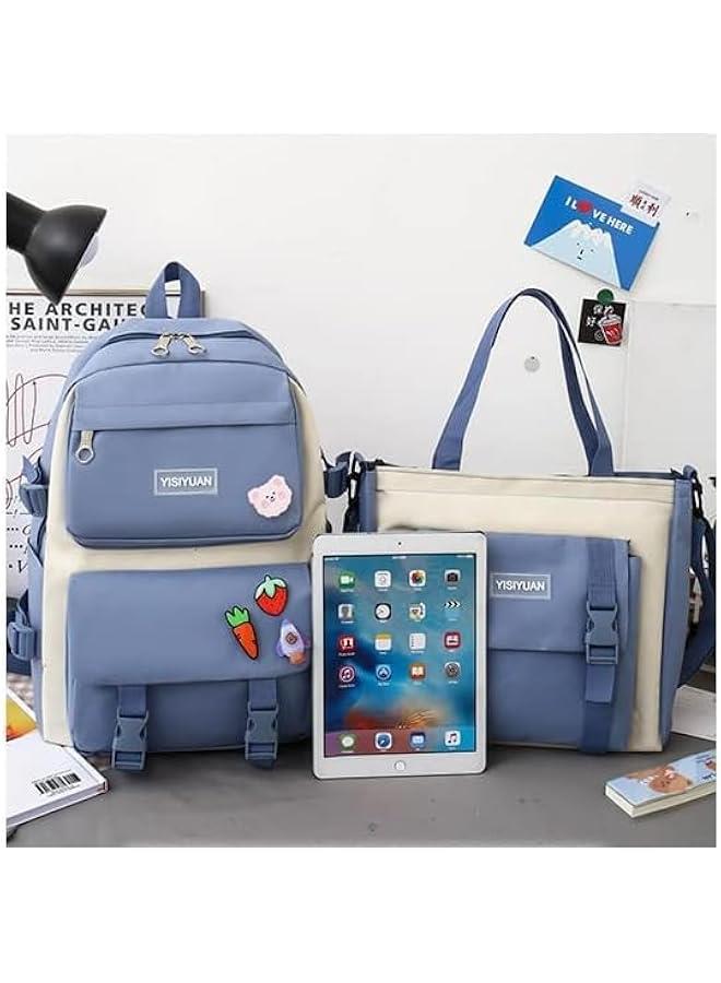 HOOKOR Backpack Fashion Large Capacity 5-Piece Backpack Set with Small Cell Phone Purse,handbag,Receive Bag,Pencil Box - Image 3
