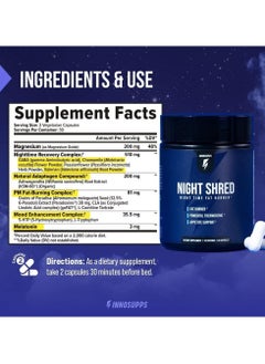 INNOSUPPS Night Shred Night Time Fat Burner 60 Capsules  - Image 2
