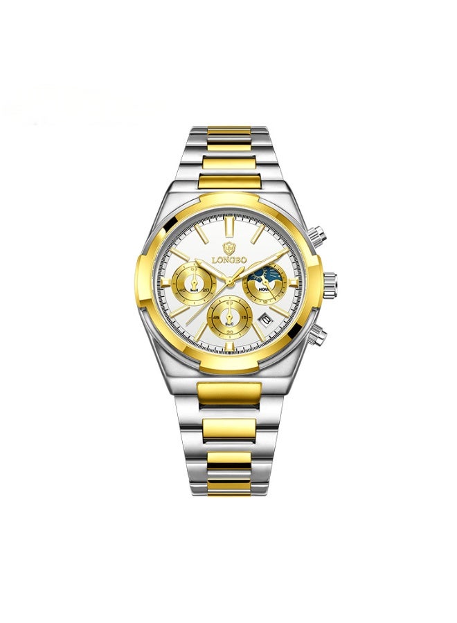 LONGBO 40mm Steel Quartz Watch, 11mm Slim, 3ATM Water Resistant, Minimalist Men’s Classic