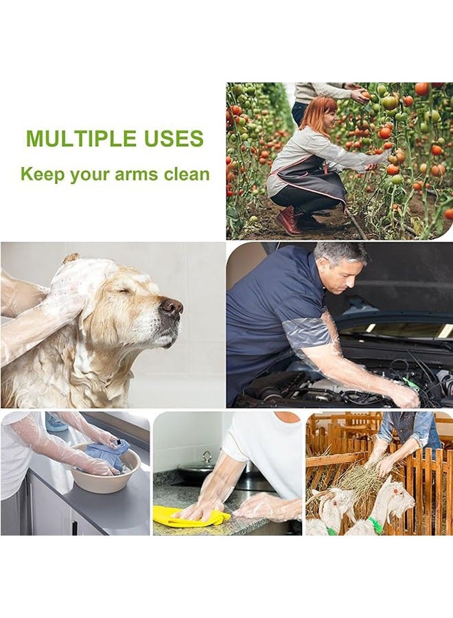 50 Pcs Disposable Long Arm Gloves with Elastic Cuff, Household Cleaning Gloves, Thick Kitchen Dishwashing, Food Handling Gloves Vegetable Washing Gloves - Image 2