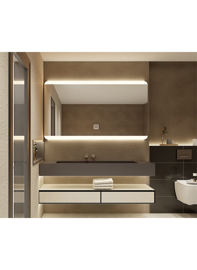 Rectangular LED Wall Mirror with Touch Control – Bathroom Mirror for Hotels and Resturants 120×75cm, 3 Light Modes