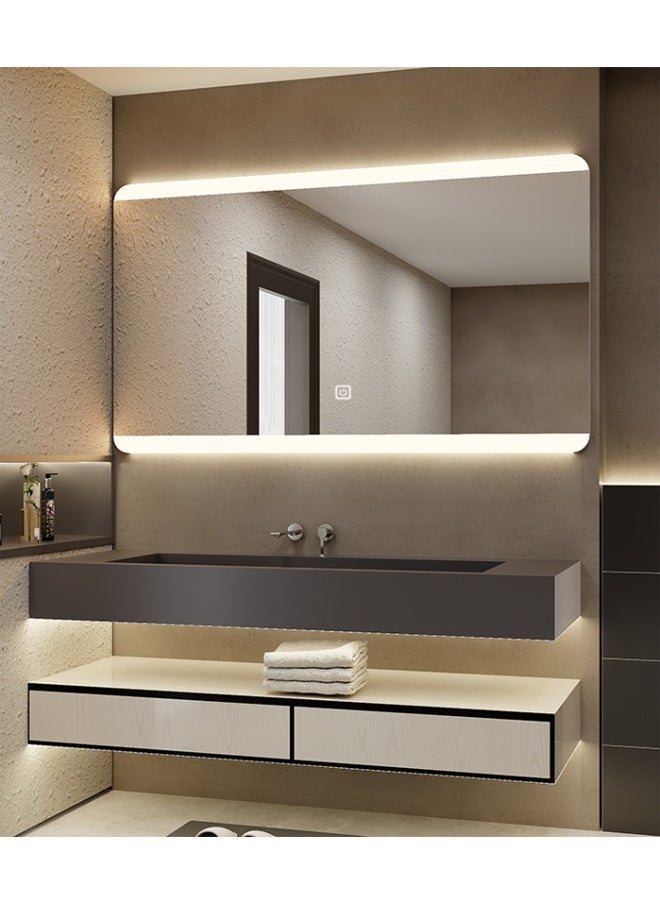 Rectangular LED Wall Mirror with Touch Control – Bathroom Mirror for Hotels and Resturants 120×75cm, 3 Light Modes