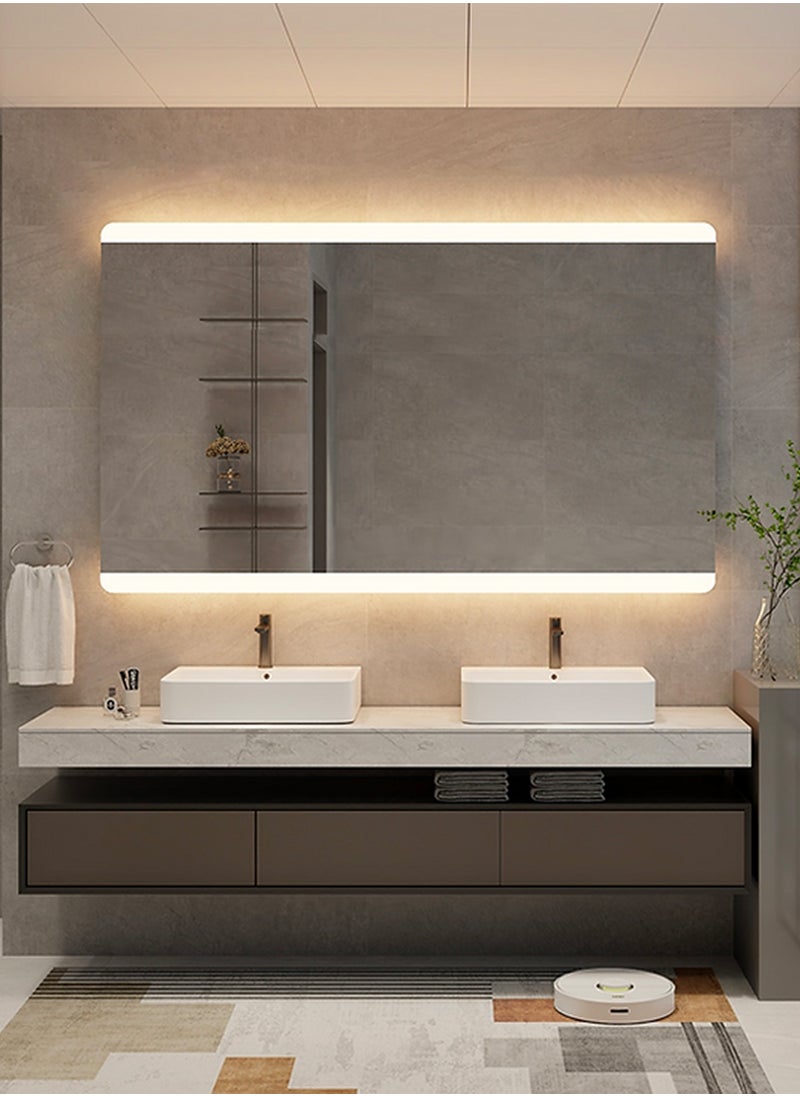 Rectangular LED Wall Mirror with Touch Control – Bathroom Mirror for Hotels and Resturants 120×75cm, 3 Light Modes