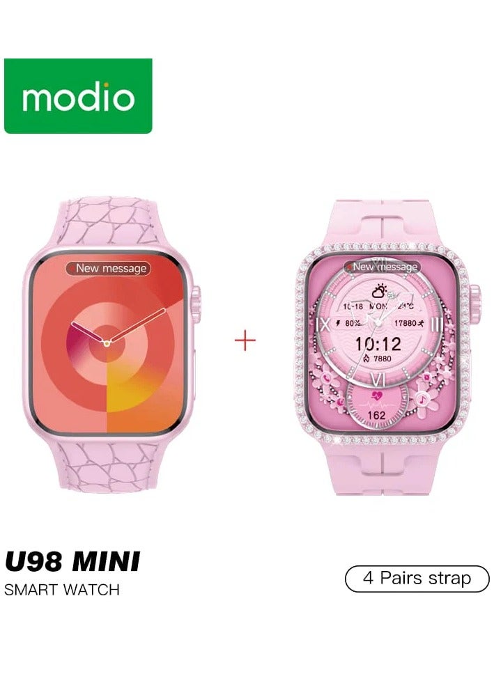 MODIO U98 Mini Ladies Smartwatch – 1.28'' HD Display, Bluetooth Calling, Waterproof Fitness & Health Tracker with Sports Modes, Heart Rate & Sleep Monitor