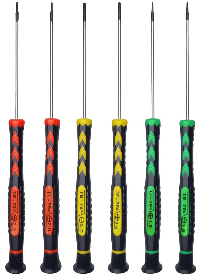 M-jump Screwdriver SET OF 6 - Magnetic Flathead and Phillips With NON-SKID Handle in Different SIZES / COLORS - Professional Repair Tool Kit For Electronics/ iPhone/ PC/ Jewelry/ Watch/ Eyeglass - Image 1