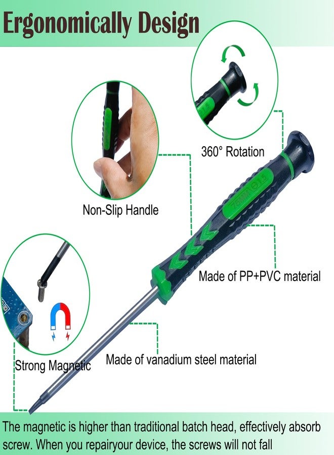 M-jump Screwdriver SET OF 6 - Magnetic Flathead and Phillips With NON-SKID Handle in Different SIZES / COLORS - Professional Repair Tool Kit For Electronics/ iPhone/ PC/ Jewelry/ Watch/ Eyeglass - Image 3