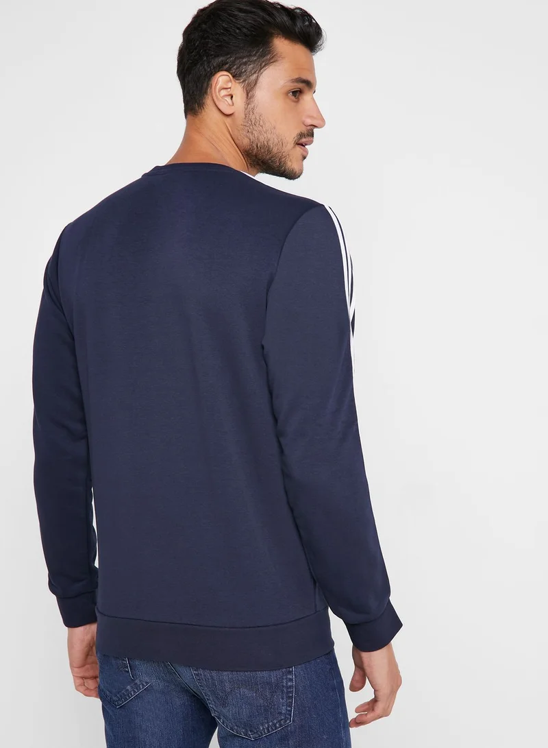 Adidas Essential 3 Stripe Sweatshirt