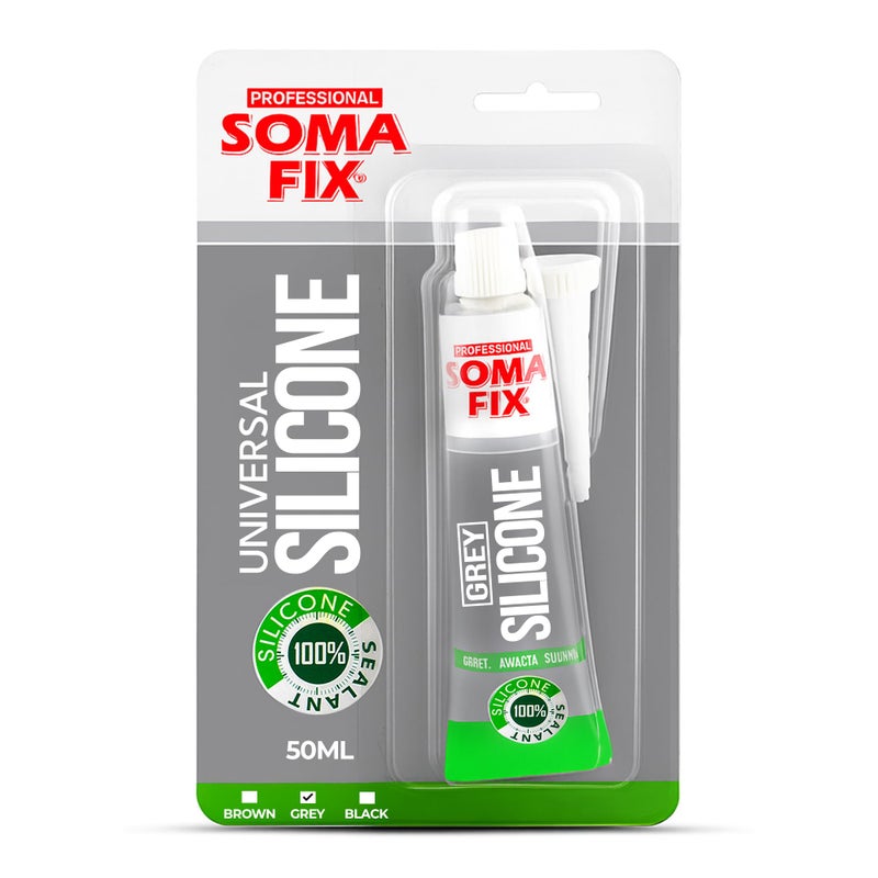 professional soma fix Gray Silicone Caulk Easy Squeeze Caulking Tube Silicone Sealant for Wood Kitchen Bathroom Sink Windows Multi Purpose Waterproof 17 fl oz Gray - Image 3