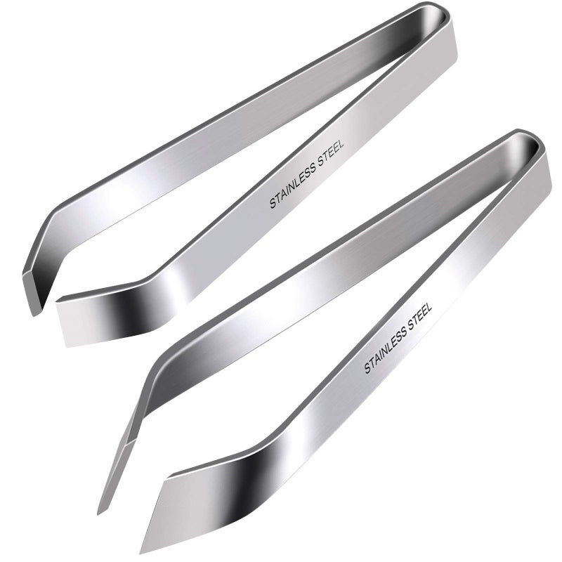ZAUGONTW Fish Bone Tweezers Professional Stainless Steel Flat and Slant Pliers Set for Kitchen Salmon Trout 1 SET