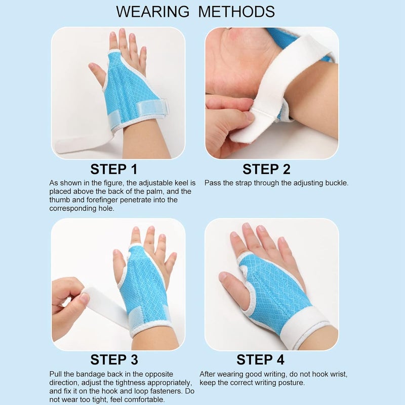 klarako Handwriting Wrist Wrap, Writing Aid Tools Trainer, for Kids Handwriting Posture Correction Training Writing(M) - Image 5