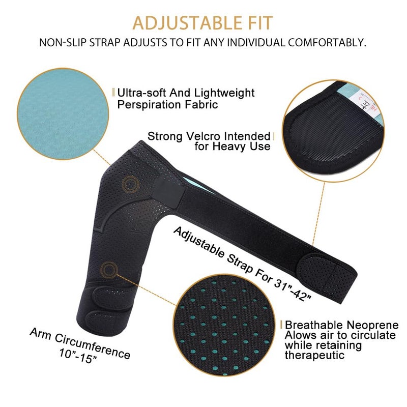 HUEGLO Right Shoulder Brace for Men,Torn Rotator Cuff Support Women Shoulder Stabilizer Brace for Shoulder Pain Relief - Image 2