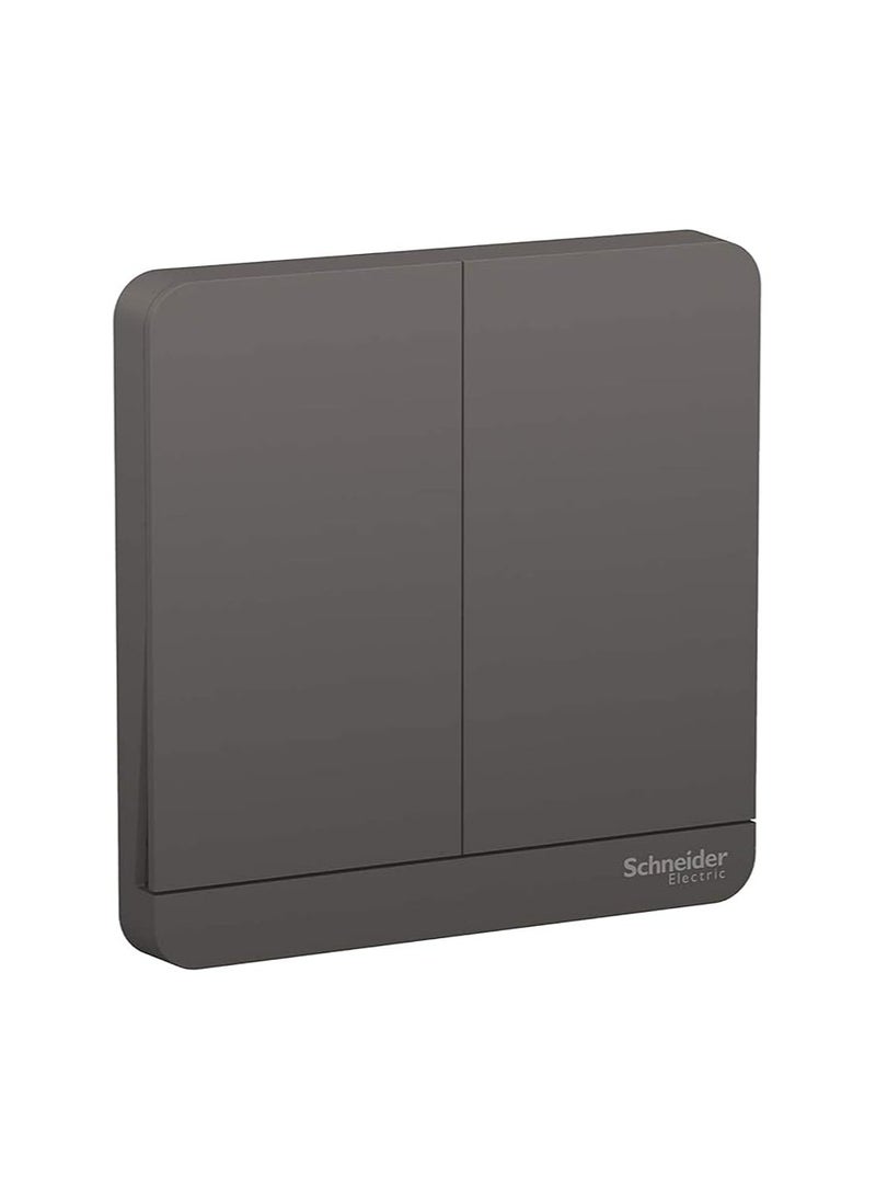Schneider Electric AvatarOn, 2 Gang, Two Way Switch, 16AX 250V, Dark Grey, E8332L2_DG