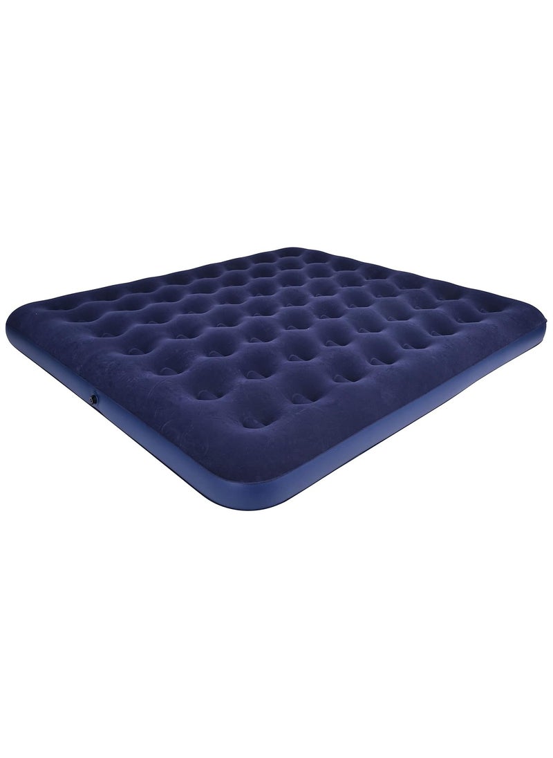 FULL JOY - Flocked Air Bed 203 x 183 x 22cm, Navy - Image 1