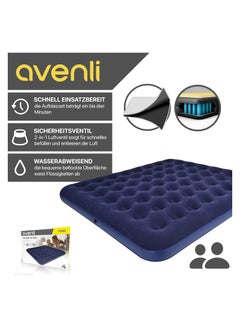 FULL JOY Flocked Air Bed 203 x 183 x 22cm, Navy  - Image 5