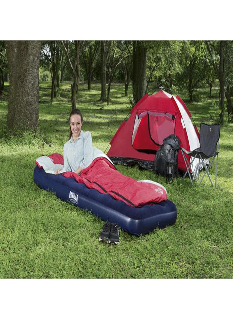 FULL JOY - Flocked Air Bed 203 x 183 x 22cm, Navy - Image 1