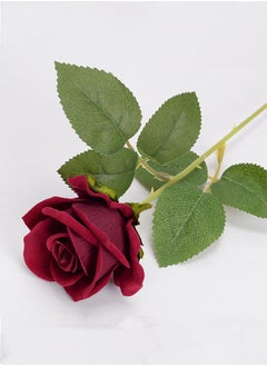 Bukela 5-Piece Velvet Rose Artificial Flowers Bouquet, Faux Roses for Wedding, Home, Valentine's Day Decoration, Realistic Touch  - Image 3