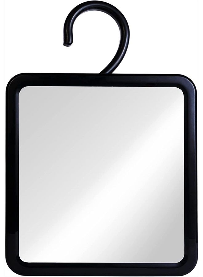 Mirrorvana Hanging Fogless Shower Mirror for Shaving with Adjustable Swivel Hook and Distortion-Free Glass Surface - Fill Back Chamber/Reservoir with Hot Water for Anti-Fog Effect (8" x 7", REAL GLASS) - Image 1