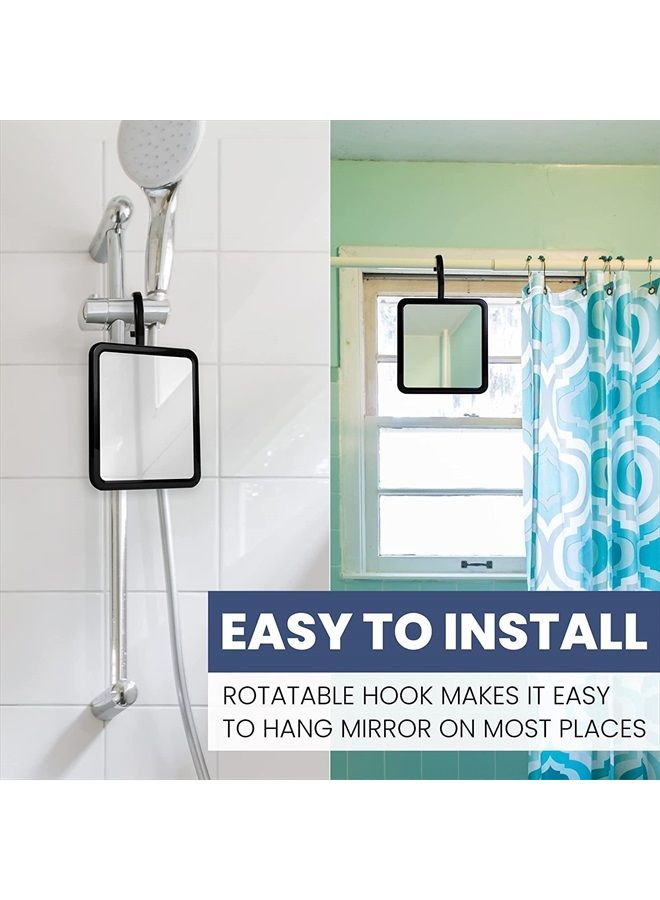 Mirrorvana Hanging Fogless Shower Mirror for Shaving with Adjustable Swivel Hook and Distortion-Free Glass Surface - Fill Back Chamber/Reservoir with Hot Water for Anti-Fog Effect (8" x 7", REAL GLASS) - Image 4