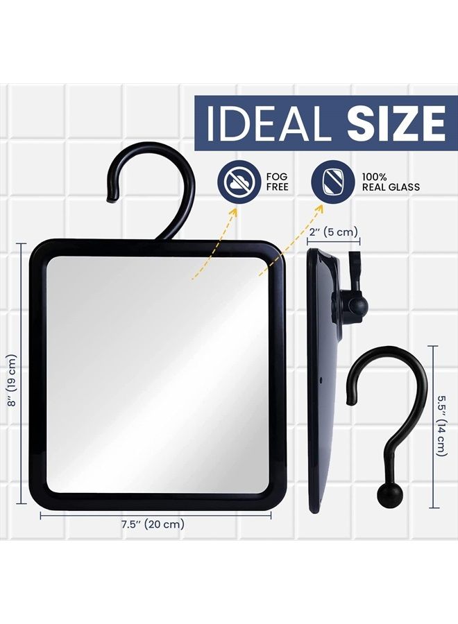 Mirrorvana Hanging Fogless Shower Mirror for Shaving with Adjustable Swivel Hook and Distortion-Free Glass Surface - Fill Back Chamber/Reservoir with Hot Water for Anti-Fog Effect (8" x 7", REAL GLASS) - Image 5