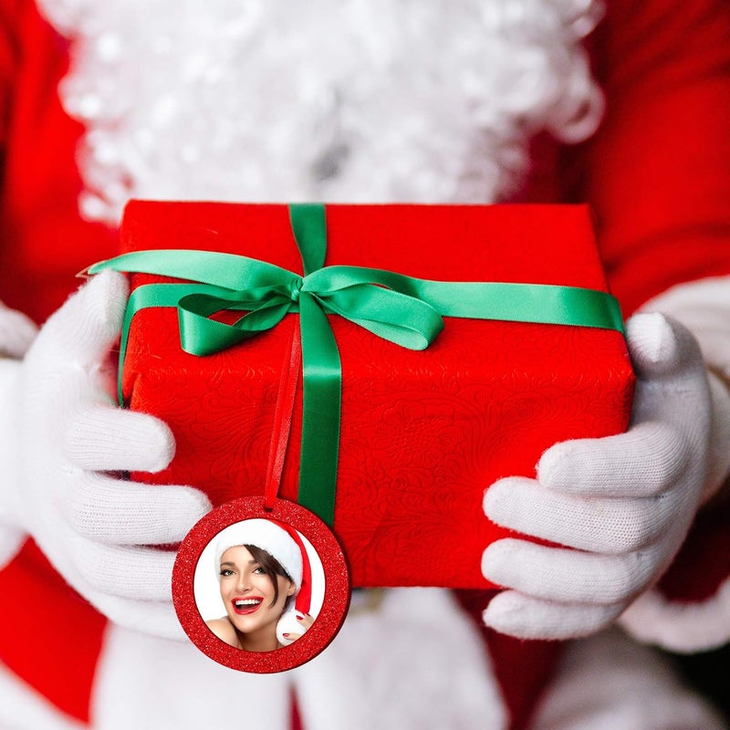 جيتك إطارات زينة عيد الميلاد Jetec (20 قطعة)، عبارة عن إطارات دائرية مصنوعة من الفلين، صغيرة الحجم، مزينة باللمعان البراق، مناسبة للهدايا أو لتعليقها على أشجار عيد الميلاد. - Image 5