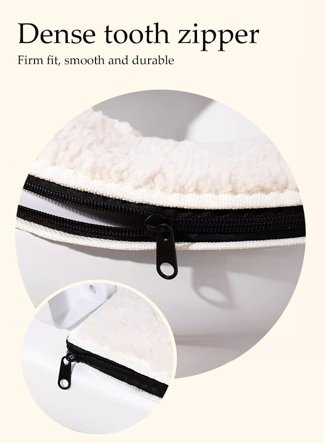 DUNISO Toilet Seat Cover with Lifter Handle, Warm Plush Washable Pads Mat,Toilet Seat Cover Pads, Soft Universal Toilet Seat Cover Pads, Stretchable Washable Toilet Seat Cover Pads,Easy Installation Cushion Lid Covers ﻿ - Image 4