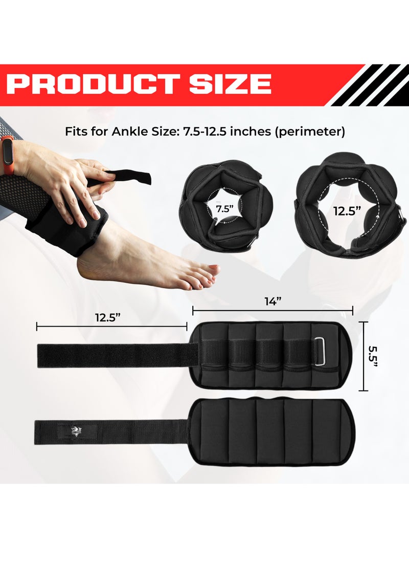 2pcs Adjustable Ankle Weights 1-5 lbs Each, 2-10 lbs Pair Leg Weights, Perfect for Strength Training, Fitness, Core Workouts, Walking, and Jogging, Comfortable Secure Fit for Men & Women (Black) - pzsku/ZEAA86A166838B3CA918DZ/45/_/1735220789/ed116926-0cf7-4628-a2b3-fdce8288d476