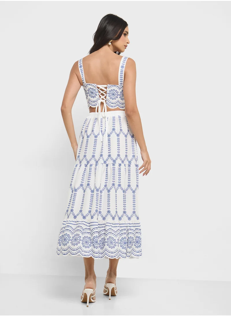 ايلا Monochrome Top & Skirt Set