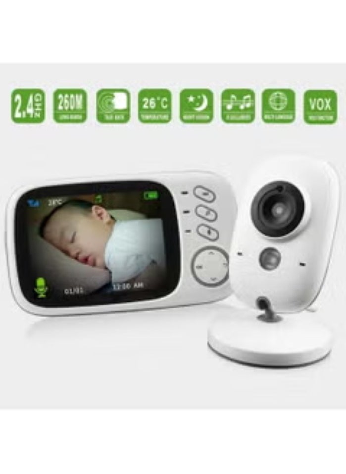 LETING - 3.2inch LCD Display Wireless Babies Video Monitor With Night Vision Temperature Monitoring - Image 1