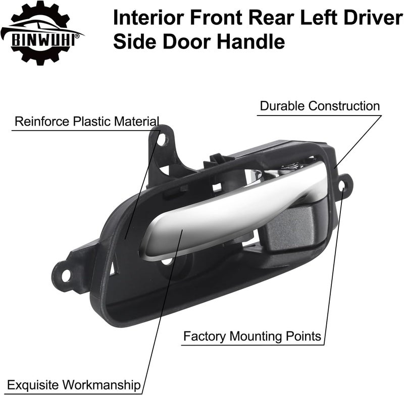 BINWUHI Front Rear Left Driver Side Interior Door Handle for Nissan Altima, Pathfinder, Titan, Murano - Image 4