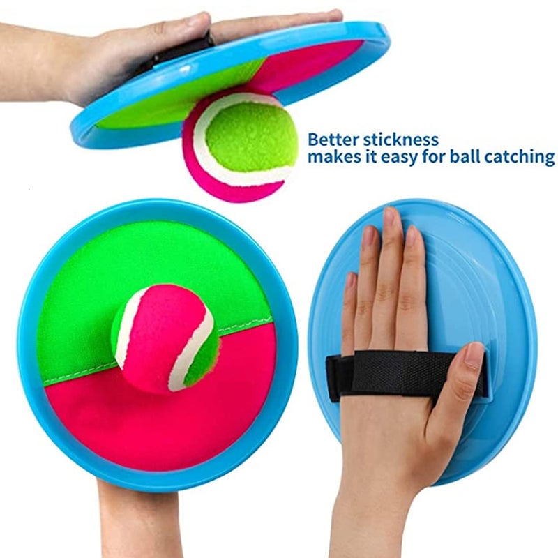 LRUUIDDE Ball Catch Set Games Toss Paddle,Kids Outdoor Toys, Toss and Catch Game Set, Beach Toys Back Yard Backyard with 2 Paddles 2Balls Yard Games Suitable for Kids Birthday Gift Ideal (Blue) - Image 3