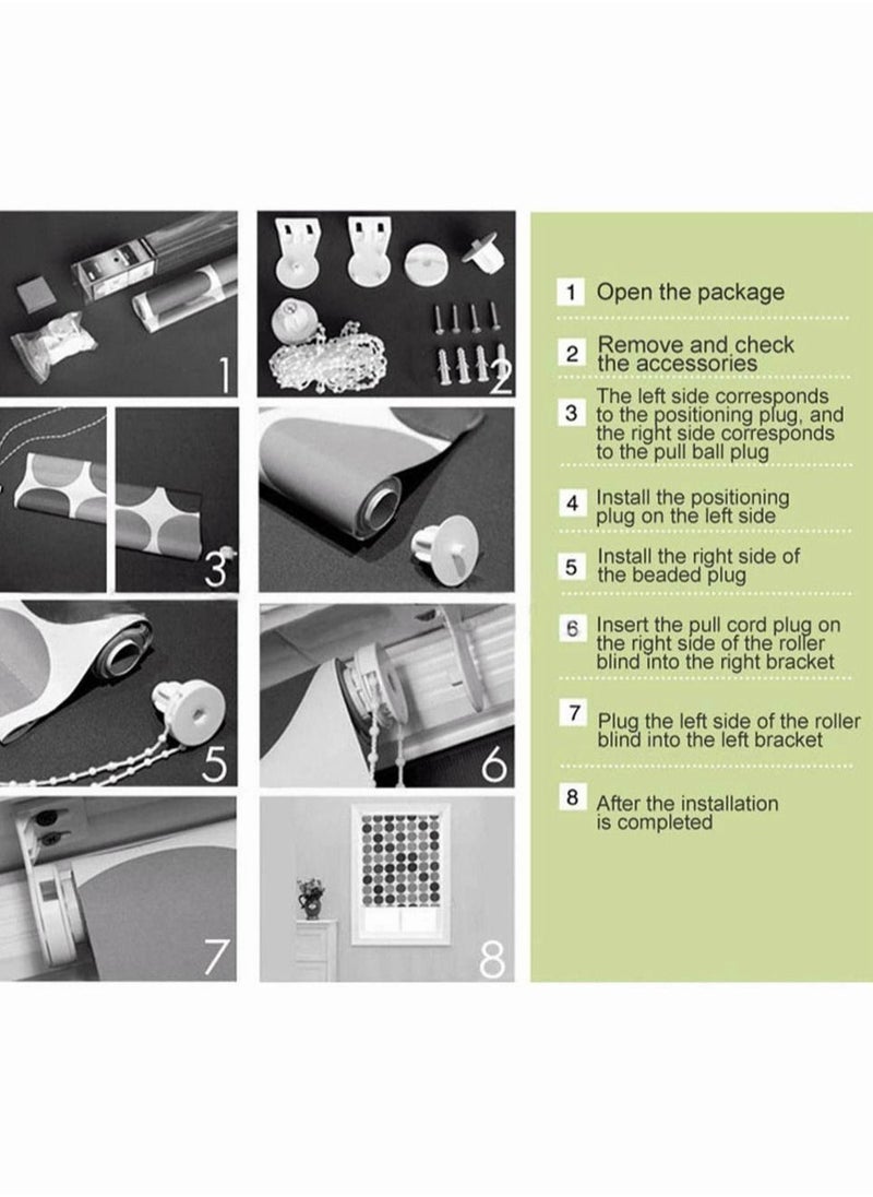 SYOSI - Roller Blind Fittings,  25MM Roller Blind Brackets, Plastic Rolling Blind Replacement Repair Kit, Curtain Roller Accessories with Beaded Chain Screws for Windows - Image 1