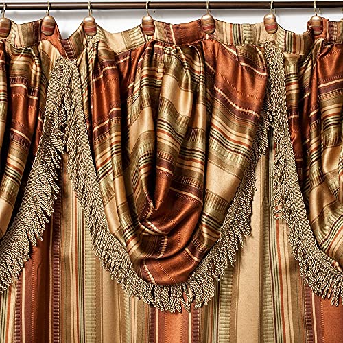Popular Bath Contempo Bathroom Shower Curtain Luxury Classic Shower Curtain Contemporary Fabric Shower Curtain Unique Design Stylish Striped Shower Curtain, Spice color - Image 2