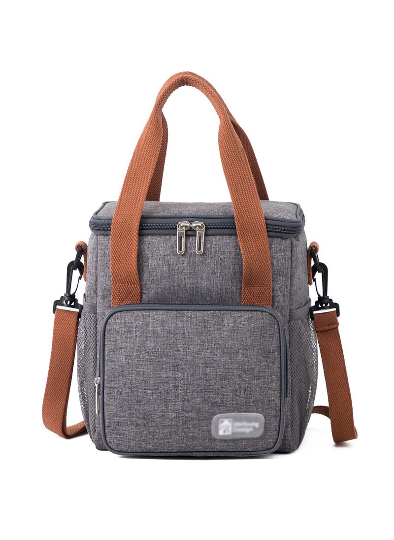 Arabest Lunch Bag, 7.3L Large Insulated Lunch Box for Men, Adults, Women, Durable & Spacious Insulated Cooler, Thermal LunchBox Tote for Office work,School,Picnic,Hiking (gray)  - Image 1