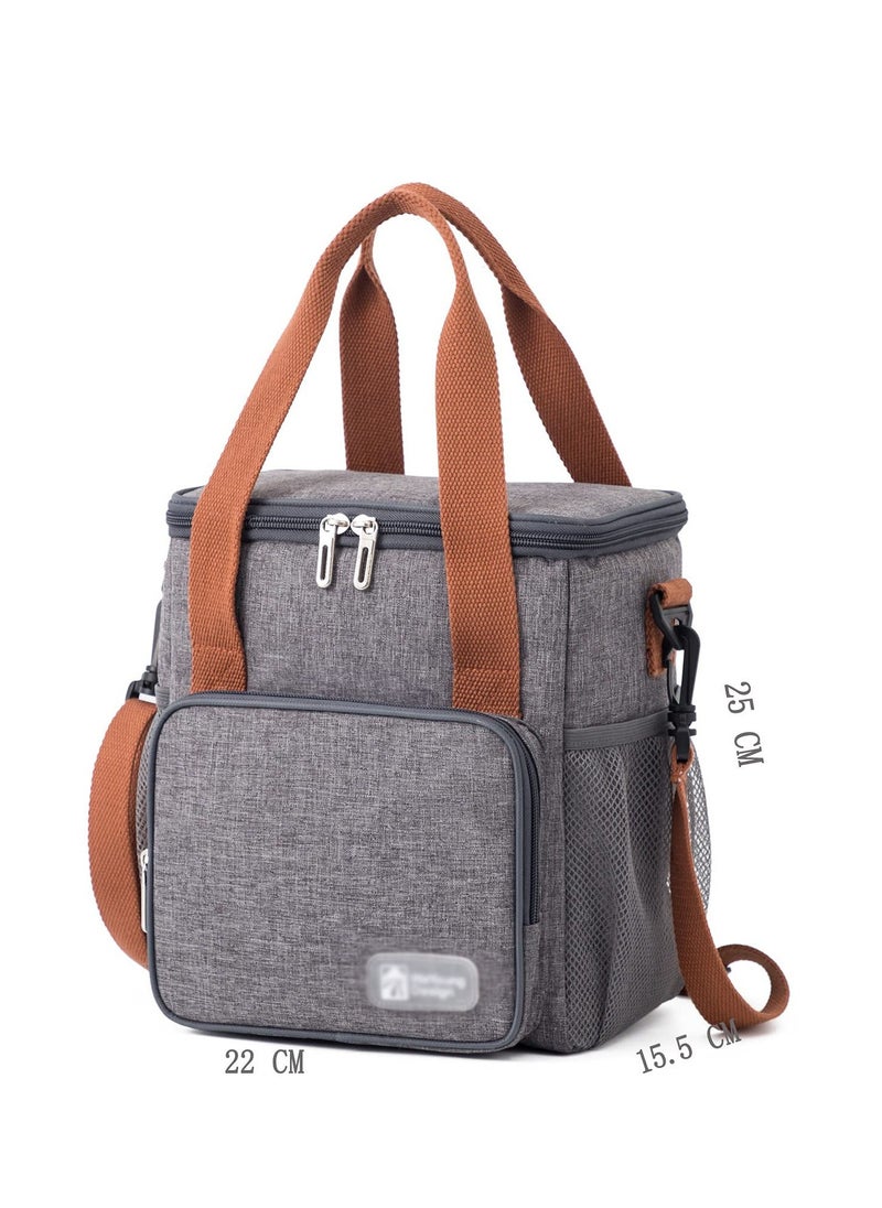 Arabest Lunch Bag, 7.3L Large Insulated Lunch Box for Men, Adults, Women, Durable & Spacious Insulated Cooler, Thermal LunchBox Tote for Office work,School,Picnic,Hiking (gray)  - Image 2