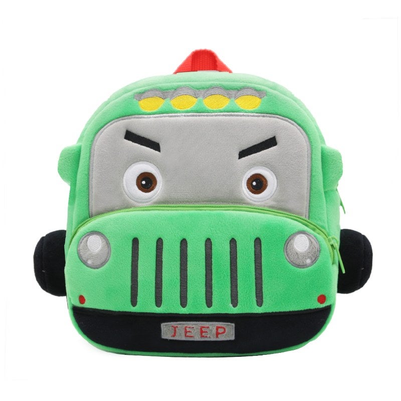 Plush Kids Backpack, Medium Jeep Vehicle Design, Soft Lightweight School Bag for Toddlers and Preschool Kids - Image 4