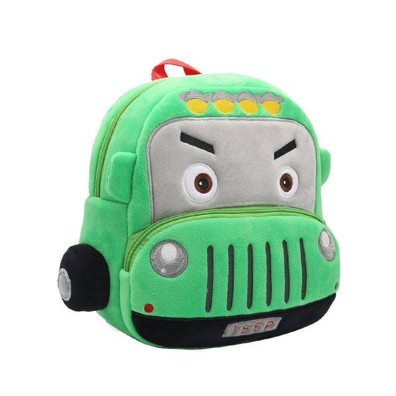 Plush Kids Backpack, Medium Jeep Vehicle Design, Soft Lightweight School Bag for Toddlers and Preschool Kids - Image 2