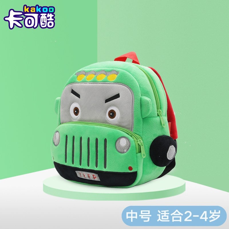 Plush Kids Backpack, Medium Jeep Vehicle Design, Soft Lightweight School Bag for Toddlers and Preschool Kids - Image 5