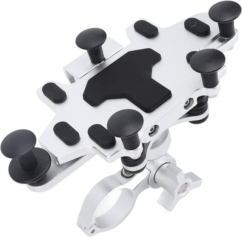أنجريك Motorcycle Phone Mount, Heavy Duty Nonslip Bike Phone Holder Easy to Install Outdoor (Silver) - Image 3