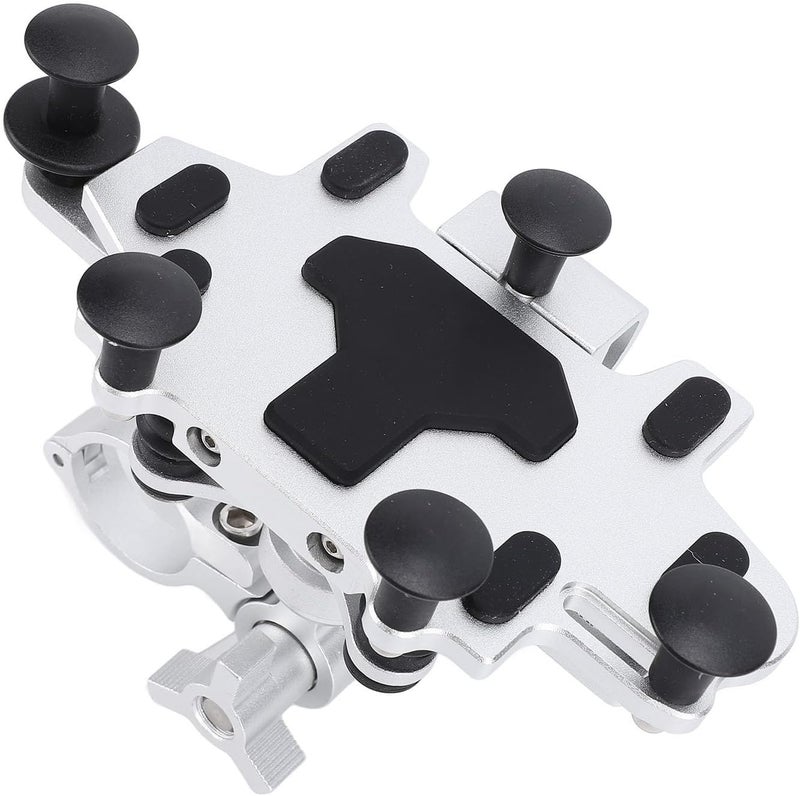 أنجريك Motorcycle Phone Mount, Heavy Duty Nonslip Bike Phone Holder Easy to Install Outdoor (Silver) - Image 1