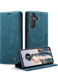 CaseMe For Samsung Galaxy A55 Cover, Soft PU Leather Shockproof Mobile Phone Wallet Case, Full Body Protective Flip Cover Magnetic Adsorption Back Cover  - Image 1