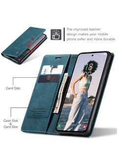 CaseMe For Samsung Galaxy A55 Cover, Soft PU Leather Shockproof Mobile Phone Wallet Case, Full Body Protective Flip Cover Magnetic Adsorption Back Cover  - Image 2
