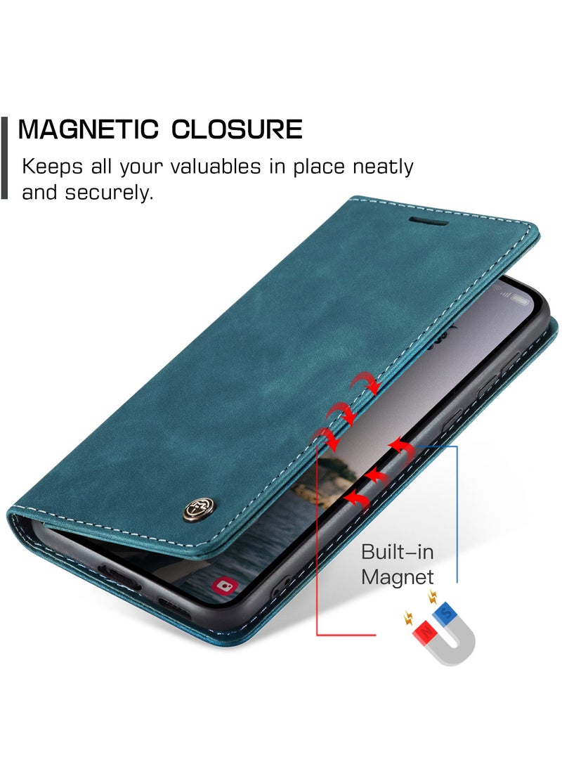 CaseMe For Samsung Galaxy A55 Cover, Soft PU Leather Shockproof Mobile Phone Wallet Case, Full Body Protective Flip Cover Magnetic Adsorption Back Cover - Image 3