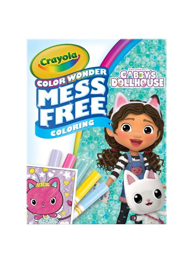 Crayola Gabbys Dollhouse Color Wonder, 18 Mess Free Coloring Pages & 5 No Mess Markers, Gift for Kids - Image 1